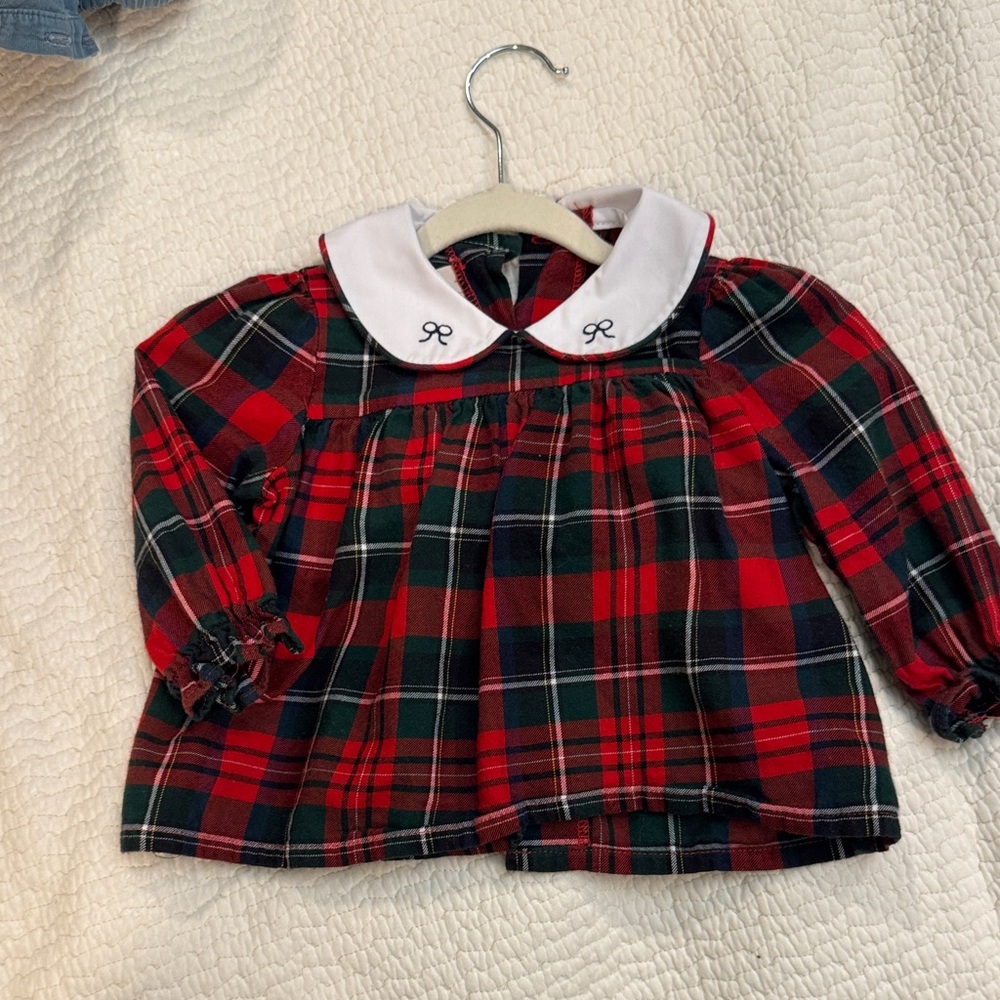 The Beaufort Bonnet Company Red and Green Plaid Blouse